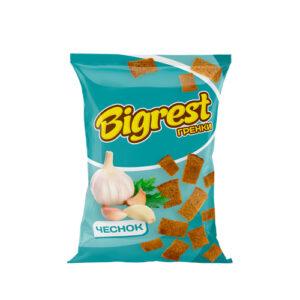 Гренки BigRest со вкусом чеснока 80 гр., флоу-пак