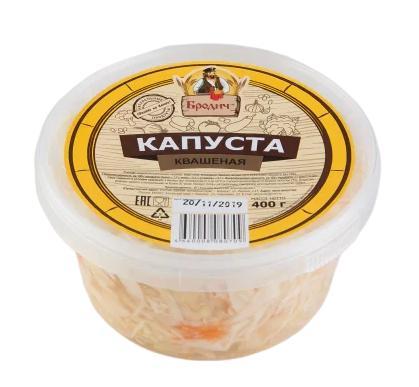 Капуста Бродич квашеная 400 гр., пластиковый контейнер