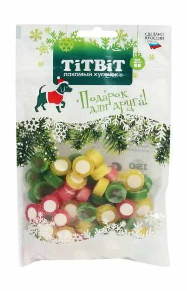 Дольки мармеладные для собак TiTBiT Новогодняя коллекция ассорти 100 г., флоу-пак