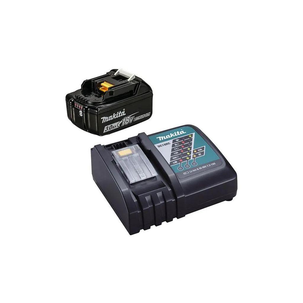 Батарея аккумуляторная Makita BL1830B LXT, 18В, 3Ач, Li-Ion, ЗУ в комплекте [191a25-2]