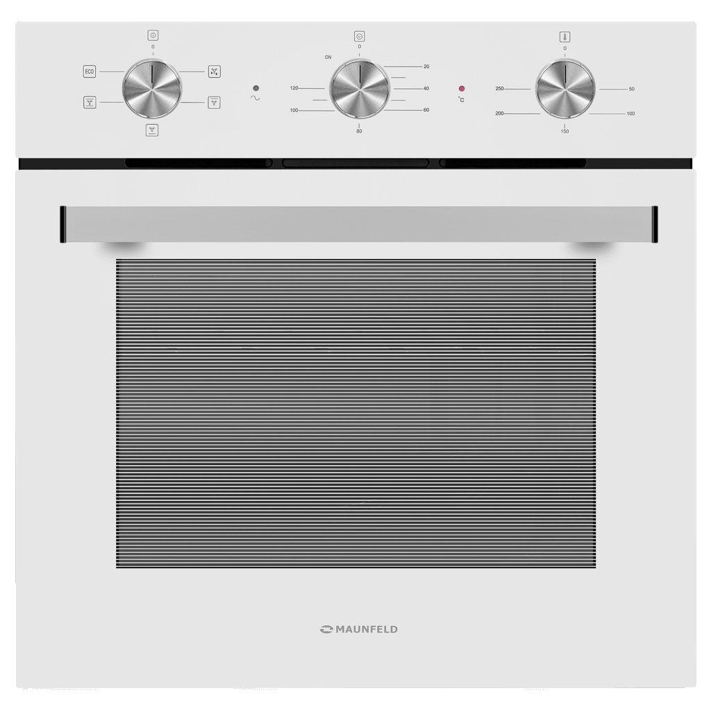 Духовой шкаф электрический MAUNFELD AEOF6051WM, 60л, дверца с 3 стеклами, белый