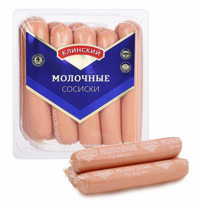 Сосиски Клинский МК Молочные 3 кг., вакуум