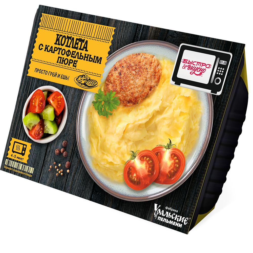 Котлета Быстро&вкусно с картофельным пюре 300 гр., ПЭТ