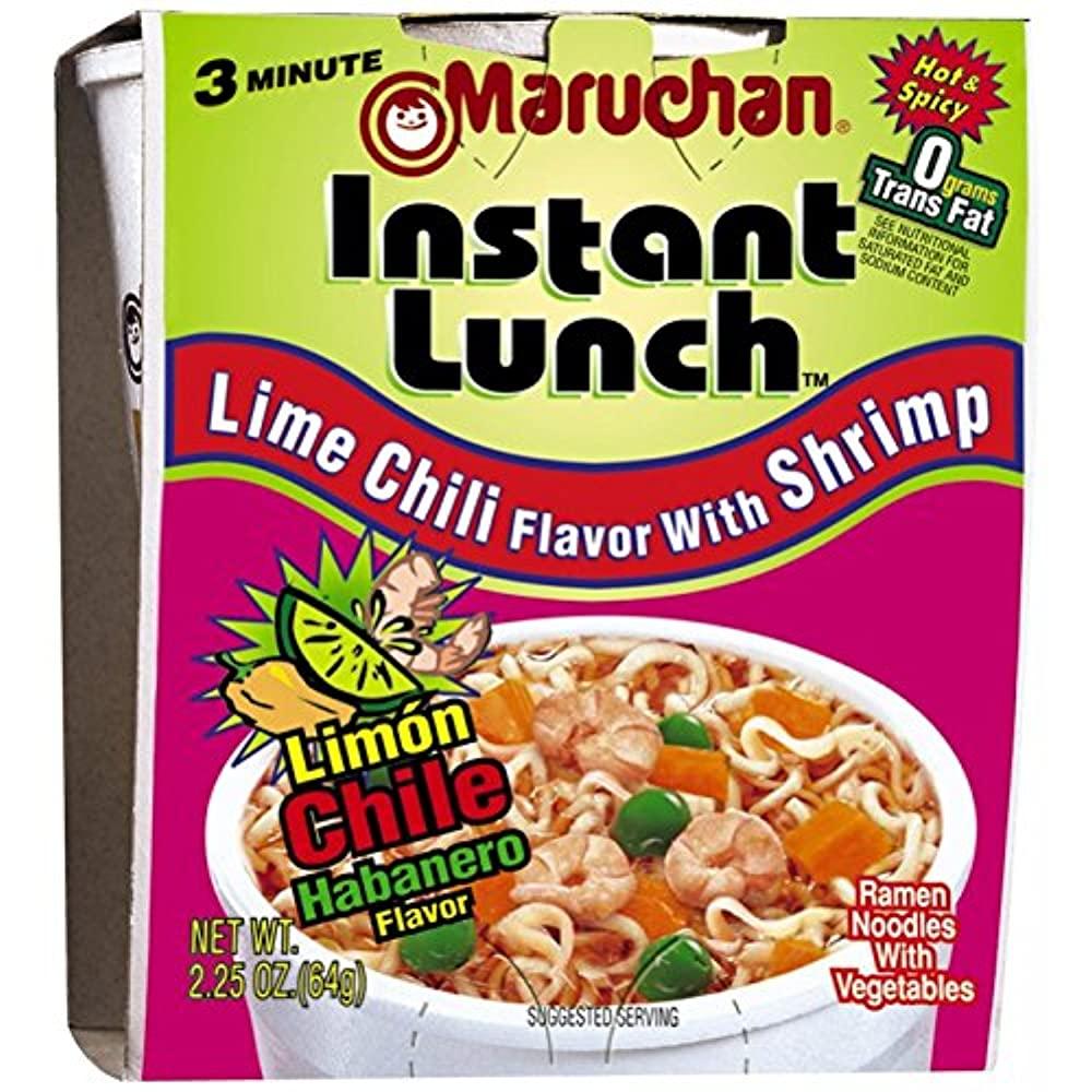 Лапша Maruchan Instant Lunch Hot Spicy Lime Shrimp Спайси лайм с креветками, 64 гр., стакан