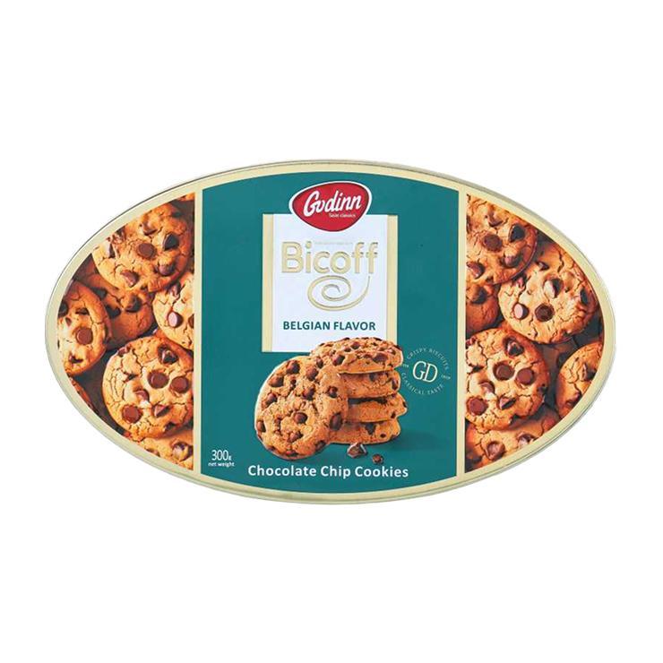Печенье Godinn Bicoff с шоколадной крошкой 300 гр., ж/б