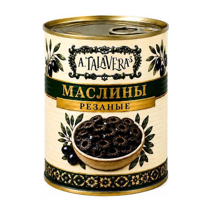 Маслины черные ТALAVERA S резаные 1,56 кг., ж/б