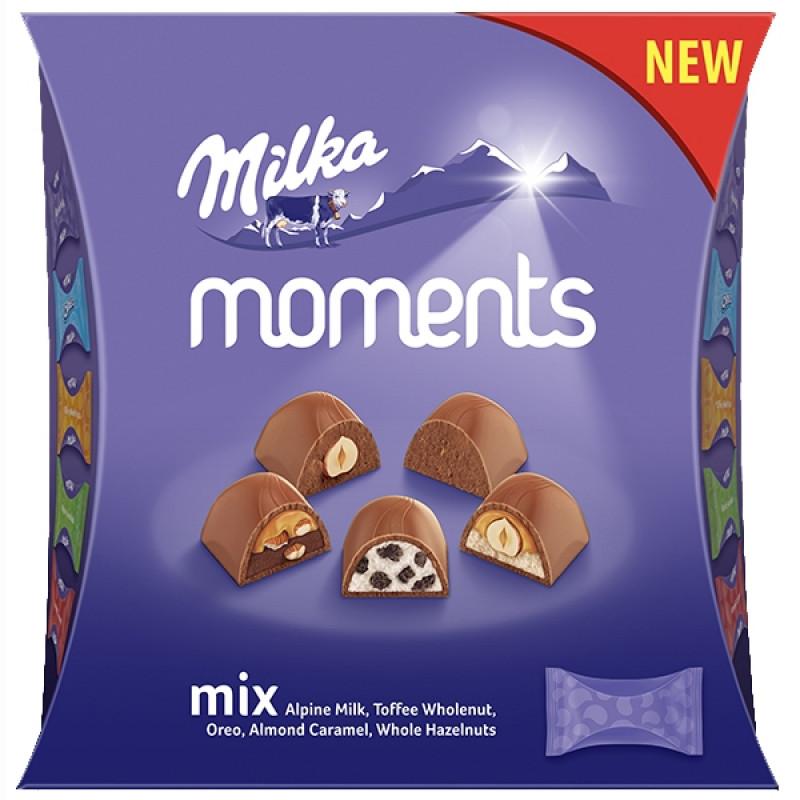 Конфеты шоколадные Milka Moments микс 169 гр., картон