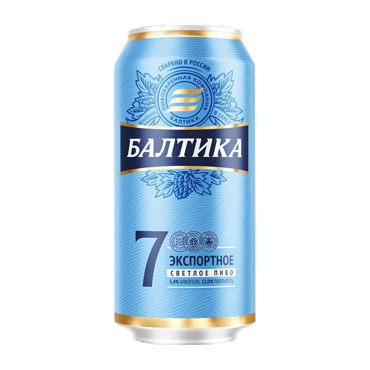 Пиво Балтика № 7 светлое фильтрованное пастеризованное 5,4% 900 мл., ж/б