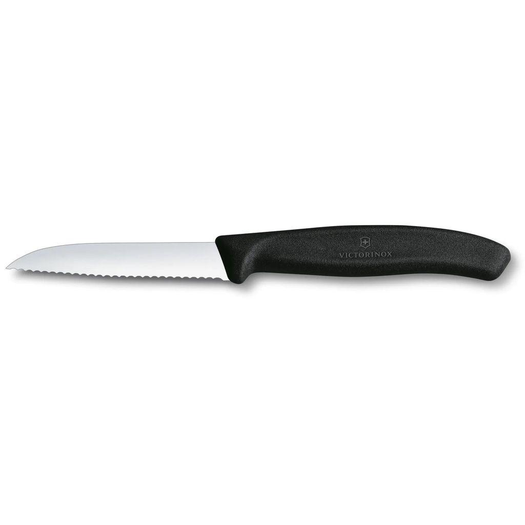 Нож кухонный Victorinox Swiss Classic, для овощей, 80мм, заточка серрейтор, стальной, черный [6.7433]
