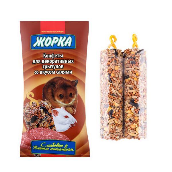 Конфеты ЖОРКА для грызунов Салями 2 шт 100 гр., пакет