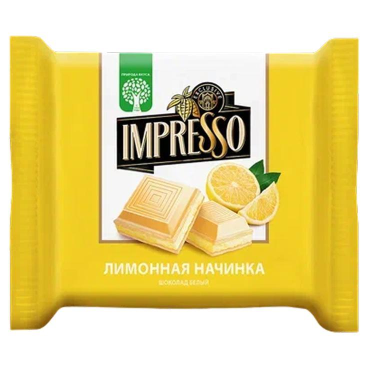 IMPRESSO 75гр шоколад белый с лимонной начинкой 13штx4 (КФ СПАРТАК)