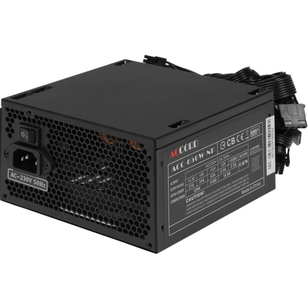 Блок питания ACCORD ACC-650-NP, 650Вт, 120мм, черный