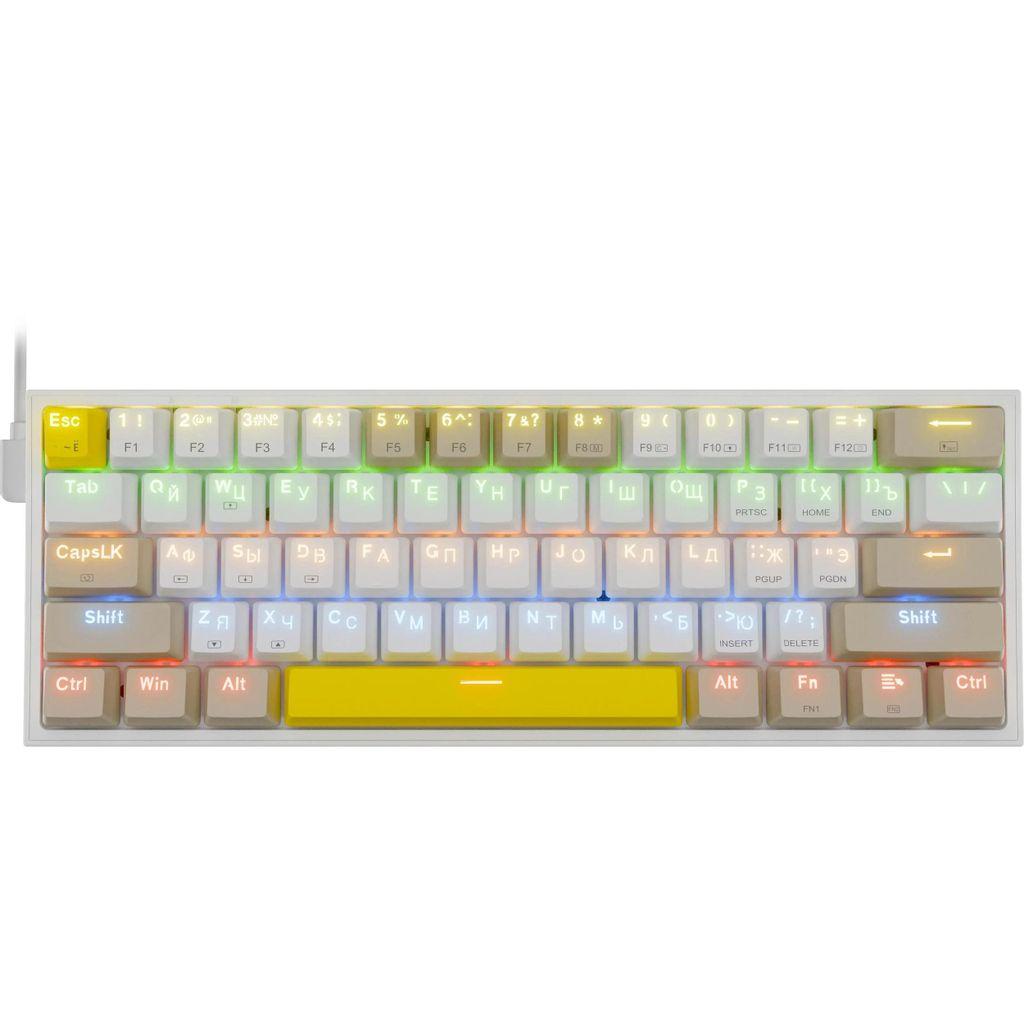 Клавиатура Redragon Fizz, проводная, USB, механическая, белый [72597]