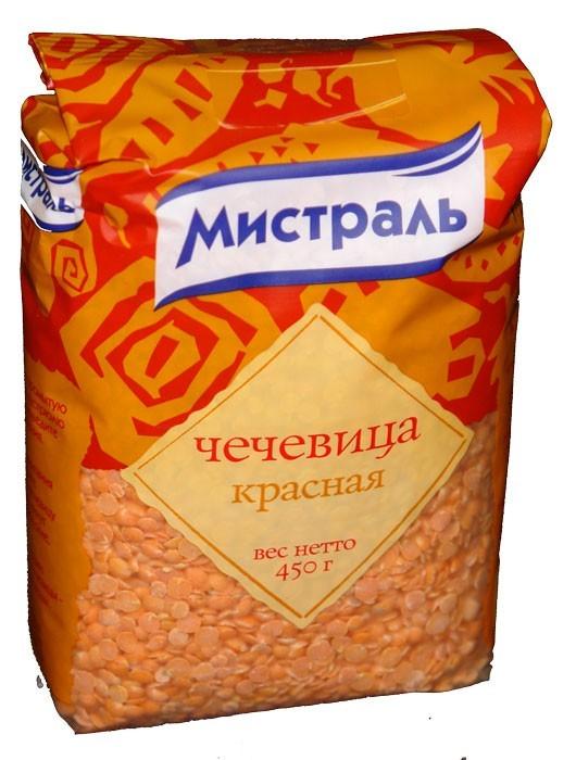 Чечевица красная Мистраль 450г