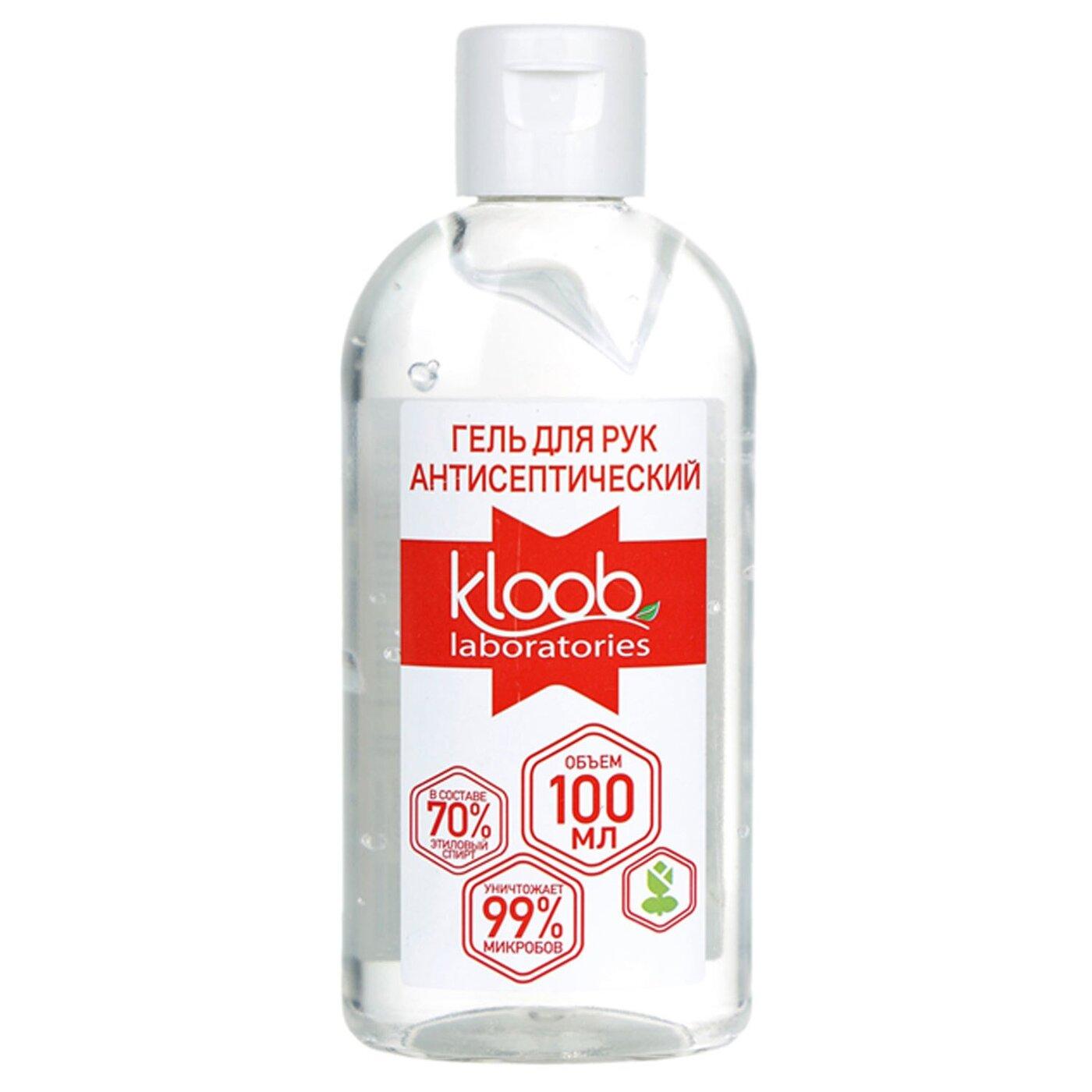 Гель для рук антиcептический Kloob 100 мл., ПЭТ