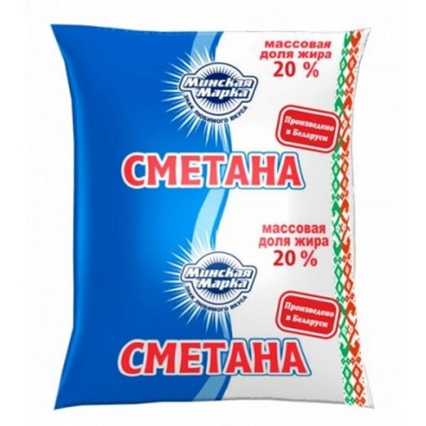 Сметана Минская марка 20% 400 гр., фин-пак