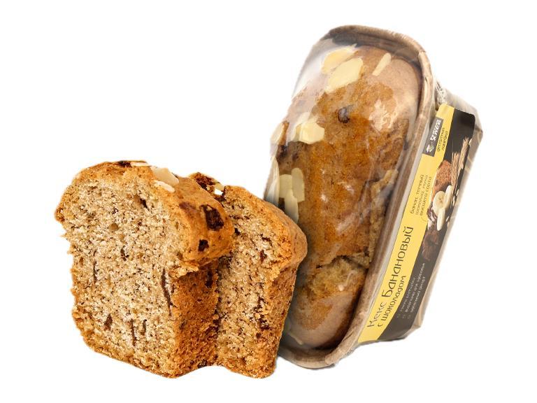 Кекс Банановый с шоколадом, 350 гр., обертка
