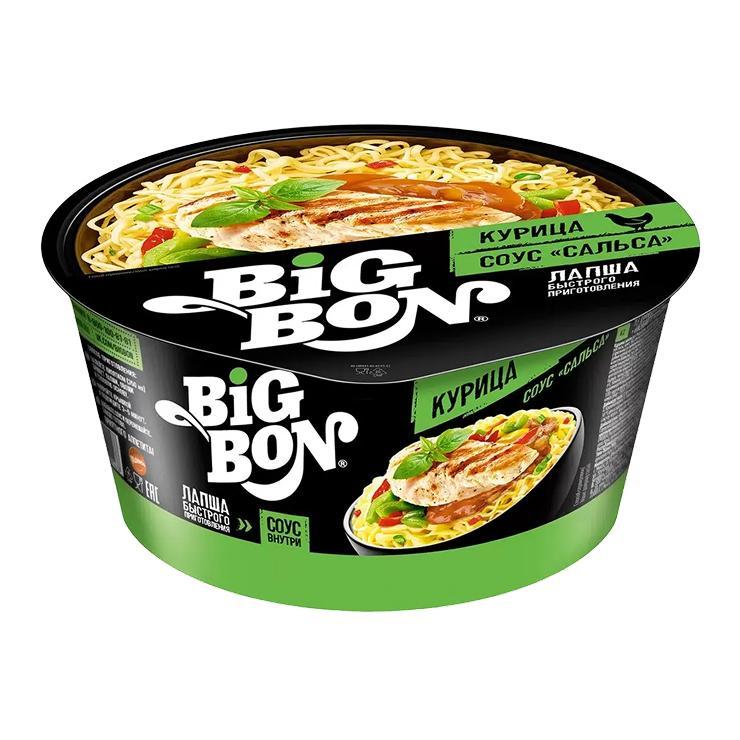 Лапша быстрого приготовления Big Bon куриная соус Сальса 85 гр., стакан