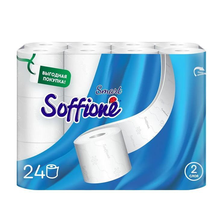 Бумага туалетная Soffione Smart 2-х слойная 24 шт., пакет