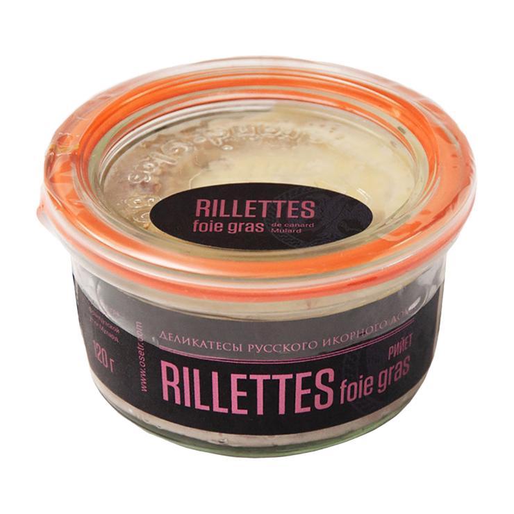 Риет Русский икорный дом Rillettes foie gras из мяса уток с кусочками фуа-гра 120 гр., стекло
