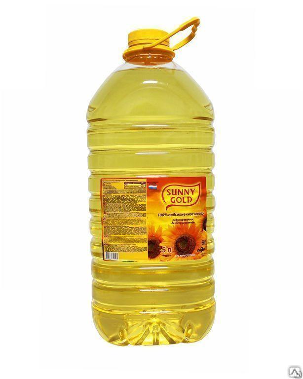 Масло подсолнечное Sunny Gold рафинированное дезодорированное 5 л., ПЭТ