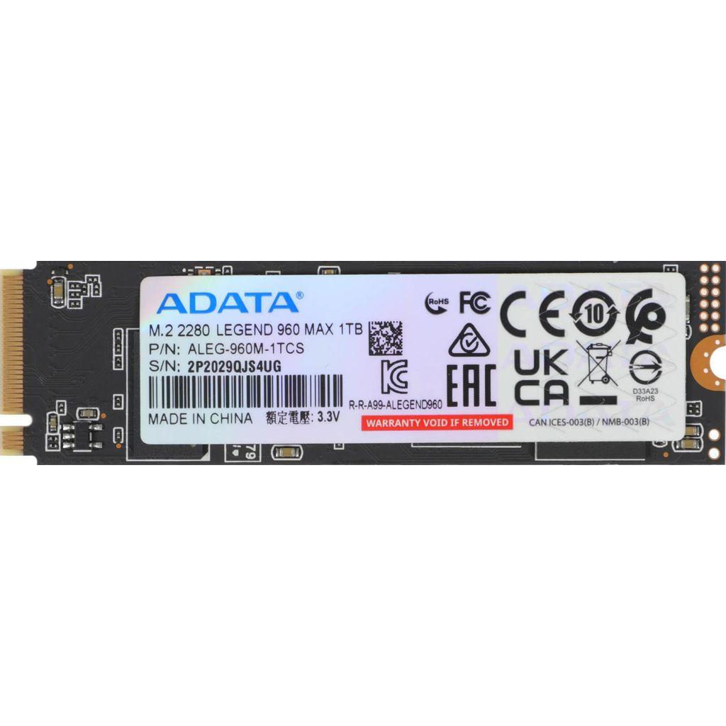 1ТБ SSD накопитель Adata Legend 960 Max ALEG-960M-1TCS M.2 2280, PCIe 4.0 x4, NVMe, M.2