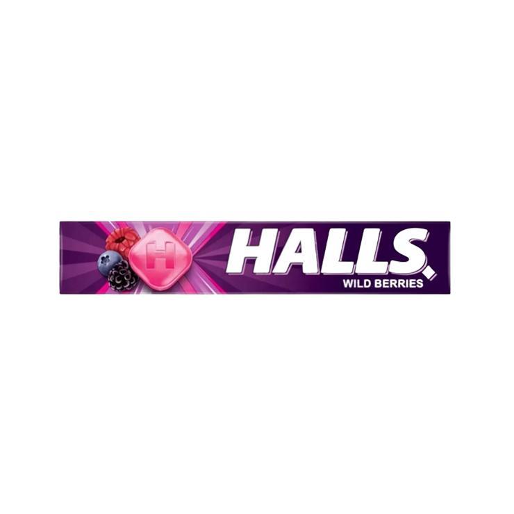 Леденцы Halls малина черника 25 гр., обертка
