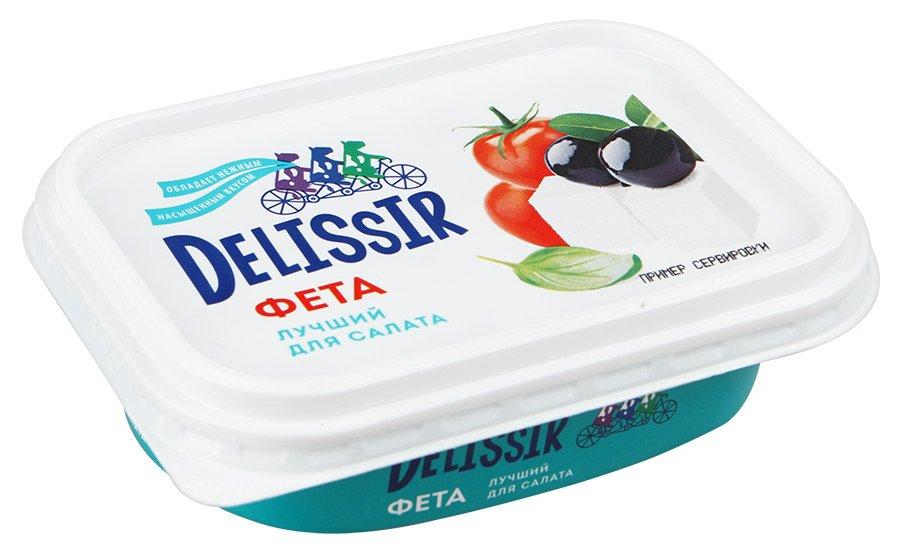 Продукт сырный 55 % Карат Delissir Фета, 180 гр., пластиковая банка