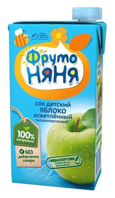 Сок Фруто Няня Яблочный осветленный с 3 лет 500 мл., тетра-пак