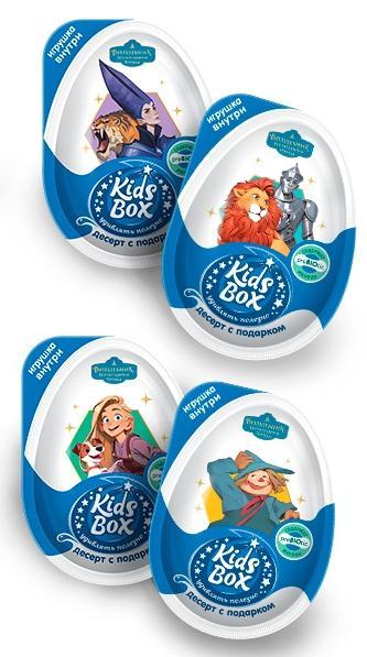 Десерт Kids Box Волшебник Изумрудного города с подарком в яйце 20 гр., ПЭТ