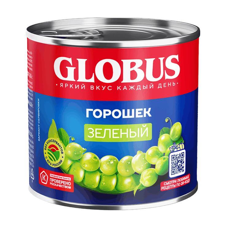 Горошек Globus зеленый нежный 400 гр., ж/б