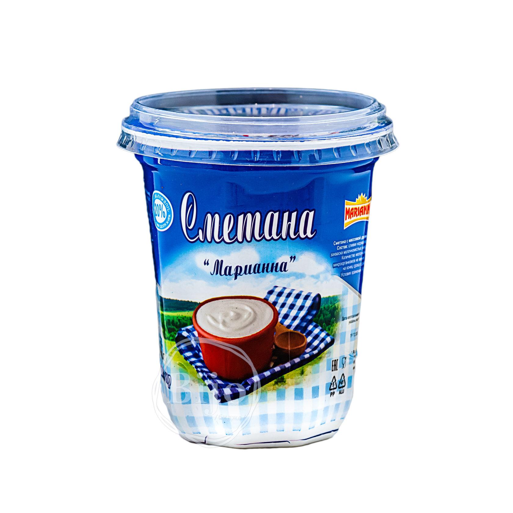 Сметана 20% Marianna 400 гр., стакан