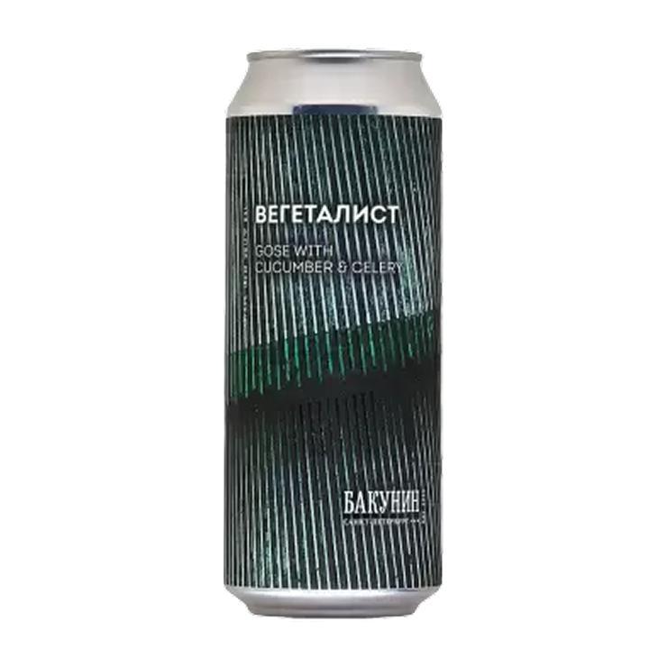 Напиток пивной Бакунин Gose With Cucumber Celery светлый нефильтрованный 4,5% 500 мл., ж/б