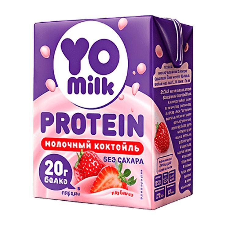 Коктейль Yomilk Protein молочный ультрапастеризованный высокобелковый пломбир 1,5% 200 мл., тетра-пак