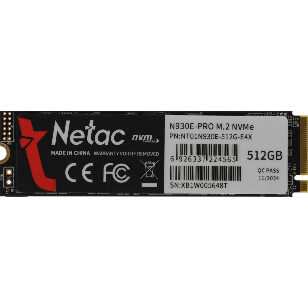 SSD накопитель 512ГБ NETAC N930E Pro NT01N930E-512G-E4X M.2 2280, PCIe 3.0 x4, NVMe, M.2