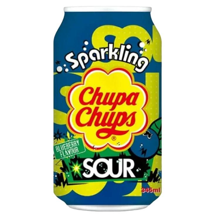 Напиток газированный Chupa Chups кислая черника Корея 345 мл., ж/б