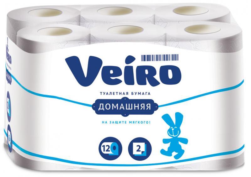 Туалетная бумага Veiro Домашняя 2 слоя 12шт., флоу-пак