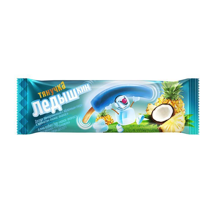 Мороженое лед Ледышкин тянучка кокос ананас 60 гр., флоу-пак