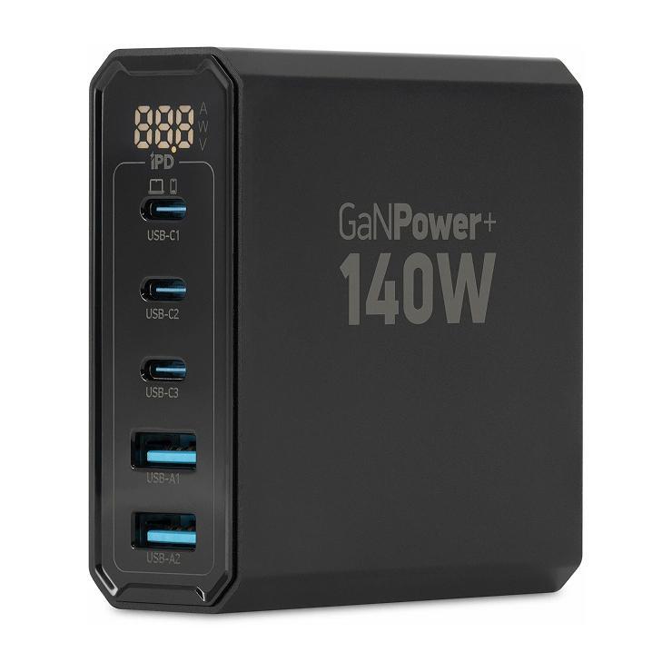 Настольное зарядное устройство Digma DPW10A 2xUSB-A 3xUSB-C 140Вт 5A черный dpw1a4g024bk, картон