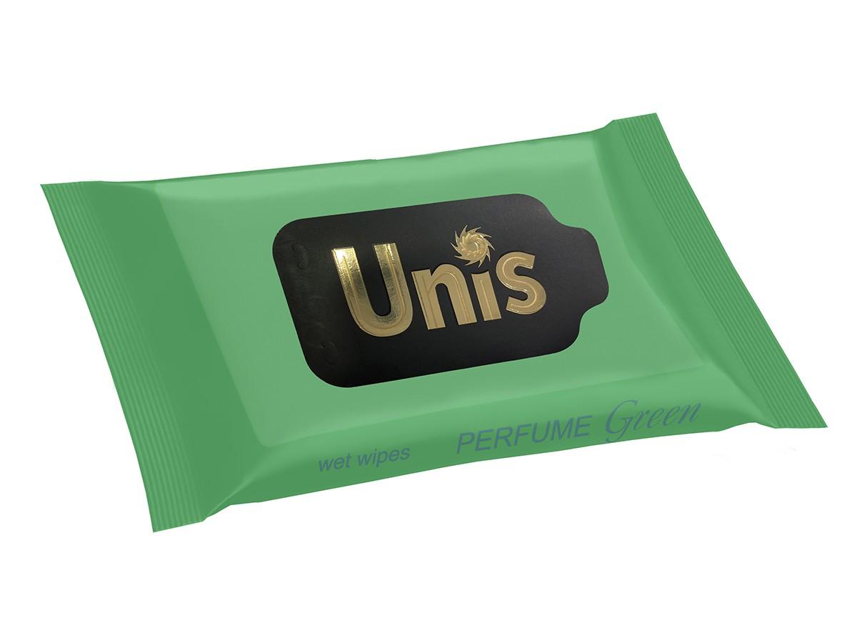 Влажные салфетки АКАМА Unis антибактериальные Perfume Green 15 шт
