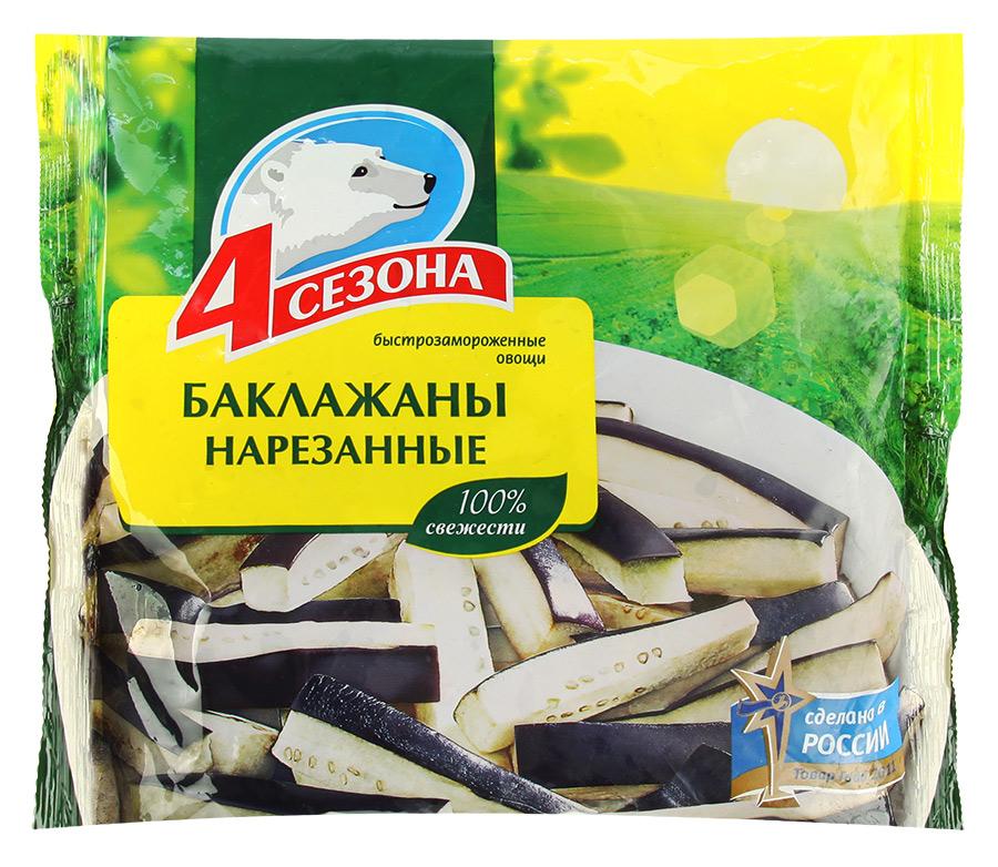 Баклажаны 4 Сезона нарезанные, 400 гр., флоу-пак
