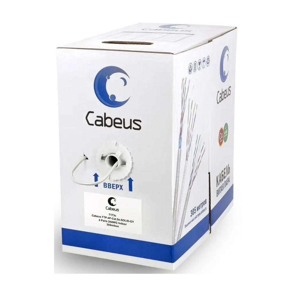 Кабель информационный CABEUS FTP-4P-Cat.5e-SOLID-LSZH-GY, кат.5E, 305м, серый