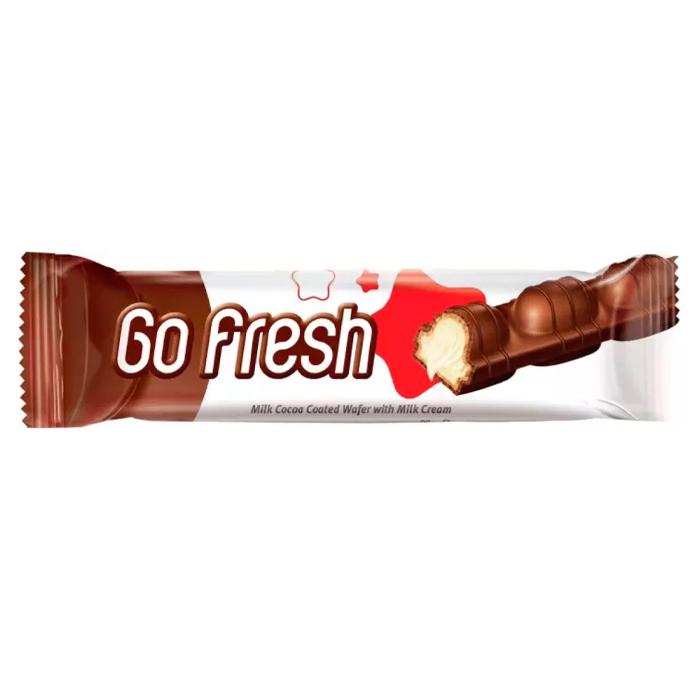 Батончик вафельный Gofresh с молочной начинкой покрытая шоколадом 20 гр., флоу-пак