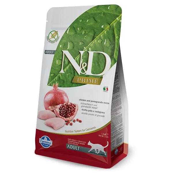 Корм для взрослых кошек сухой Farmina N&D Prime Chicken & Pomegrante Adult беззерновой курица и гранат 1,5 кг., пакет