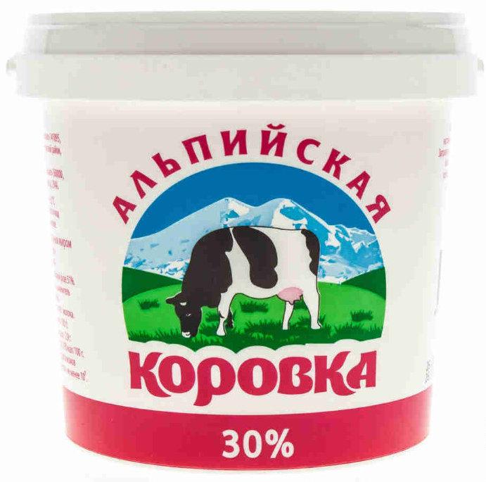 Молокосодержащий продукт 30% Альпийская коровка, 330 гр., пластиковый стакан