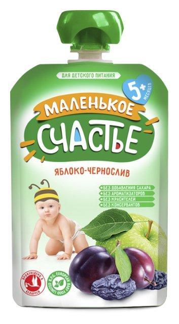 Пюре Яблоко-Чернослива Маленькое счастье, 90 гр., дой-пак с дозатором