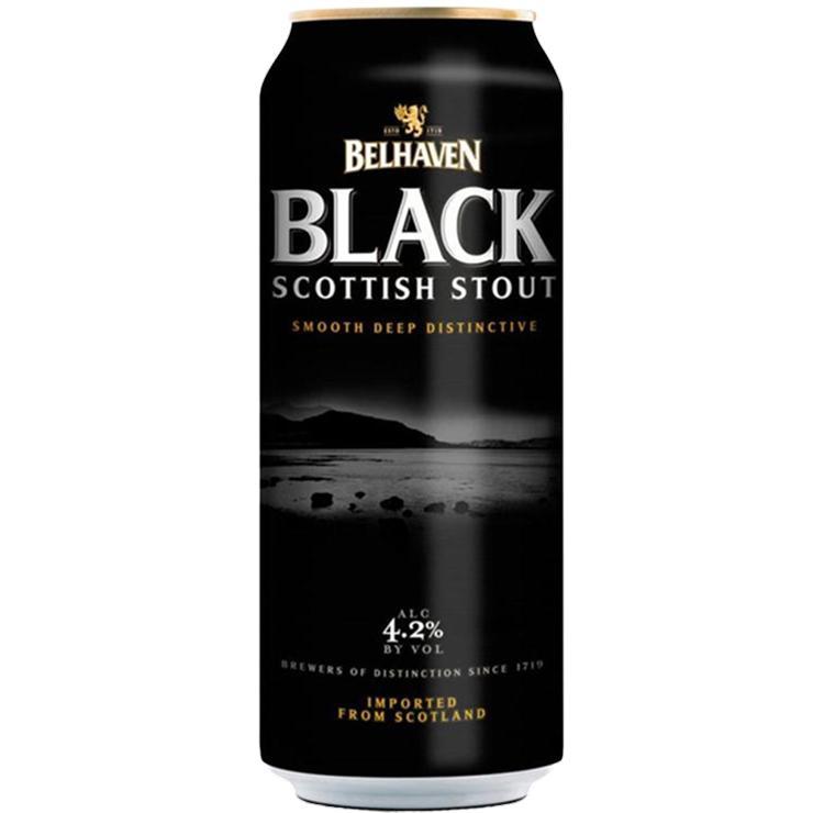 Пиво Belhaven Black Scottish Stout тёмное фильтрованное пастеризованное 4,2% 440 мл., ж/б