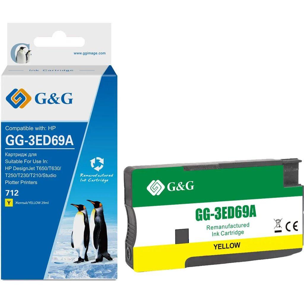 Картридж G&G GG-3ED69A, 712, желтый / GG-3ED69A