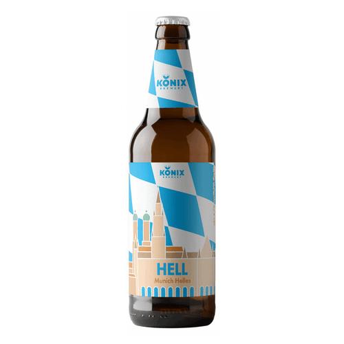 Пиво крафтовое Konix Munich Helles светлое фильтрованное пастеризованное 4,7% 450 мл., стекло