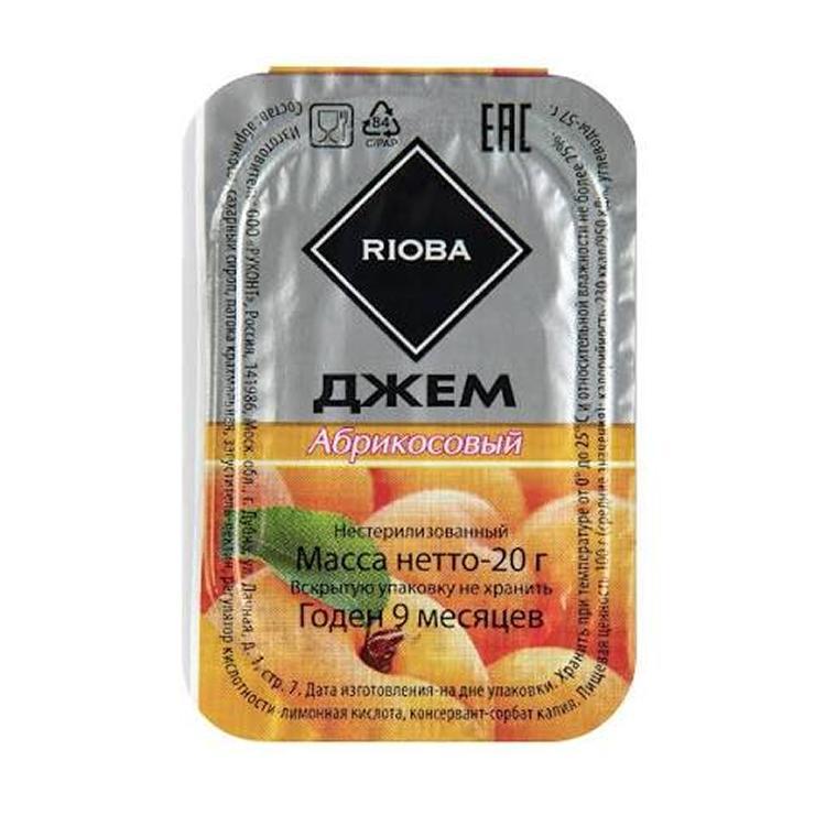 Джем RIOBA порционный абрикос 20 гр., 20 шт., дип-пот